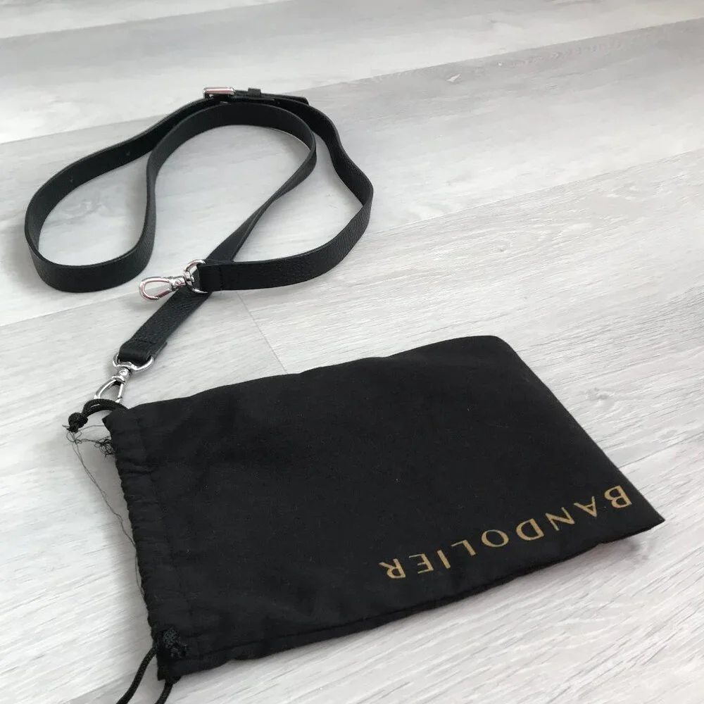 BANDOLIER EMMA PEBBLE PHONE CASE STRAP Black/Pewter BAG STRAP